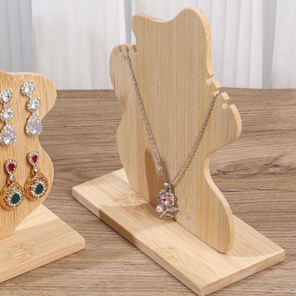 Jewelry Display Stand Bamboo Decorative Holder Storage for Store Selling
