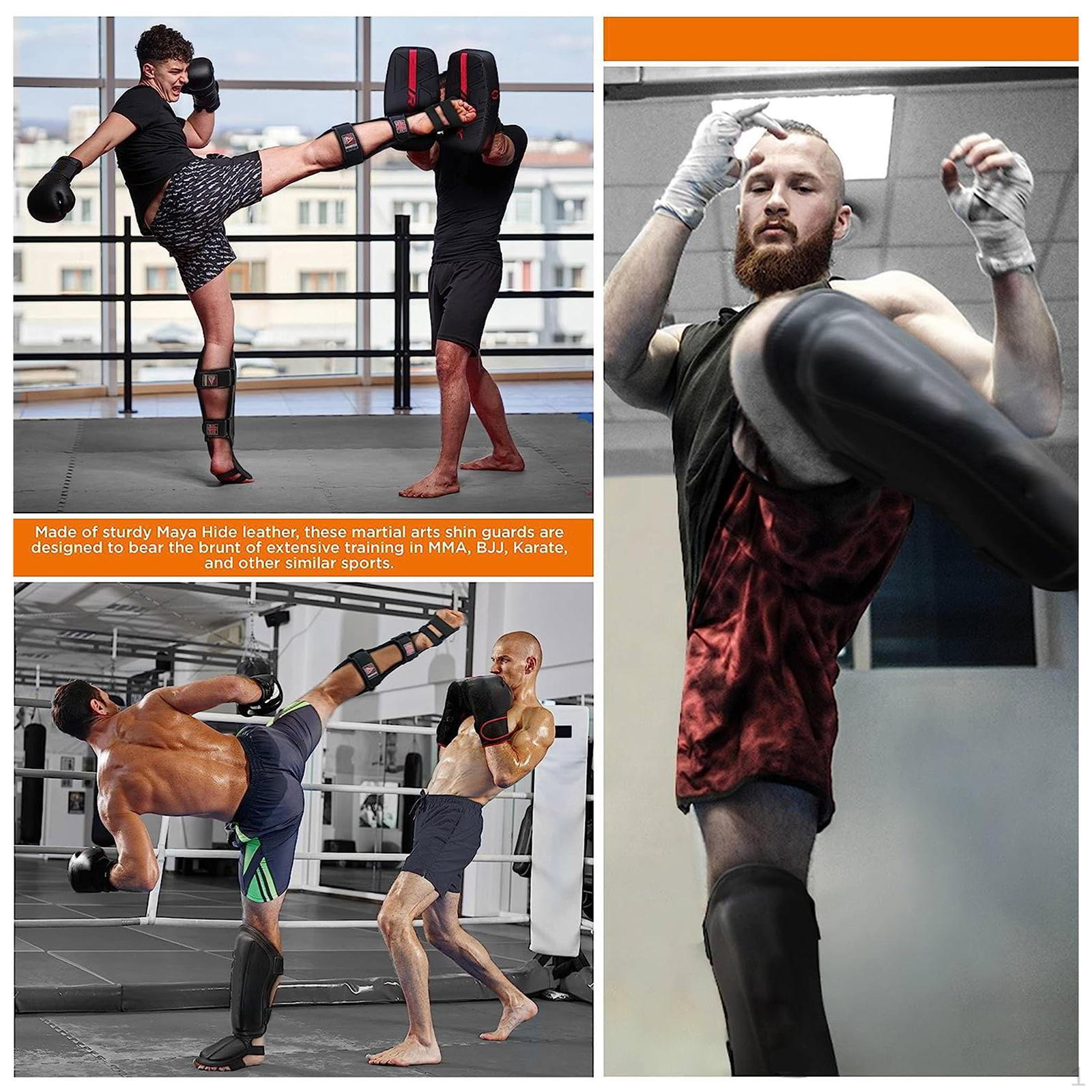 

Профессиональная удобная защита для ног для кикбоксинга, щитки для подъема голени и стопы Black S 37cmx17cm