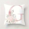 Abc Letter Floral Alphabet Decorative Pillow Cover Indoor Outdoor Party Farmhouse Home Decor Peach Skin Monogram Aesthetic Art