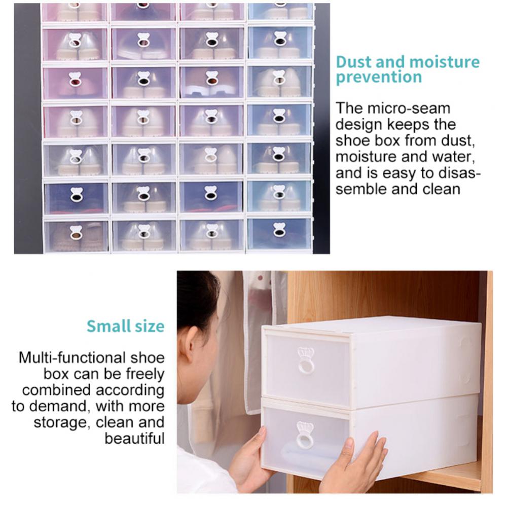 Storage Box Transparent High Quality Dormitory Storage Convenient Household Accessories Slippers Sneakers Storage Shoes Box 2024