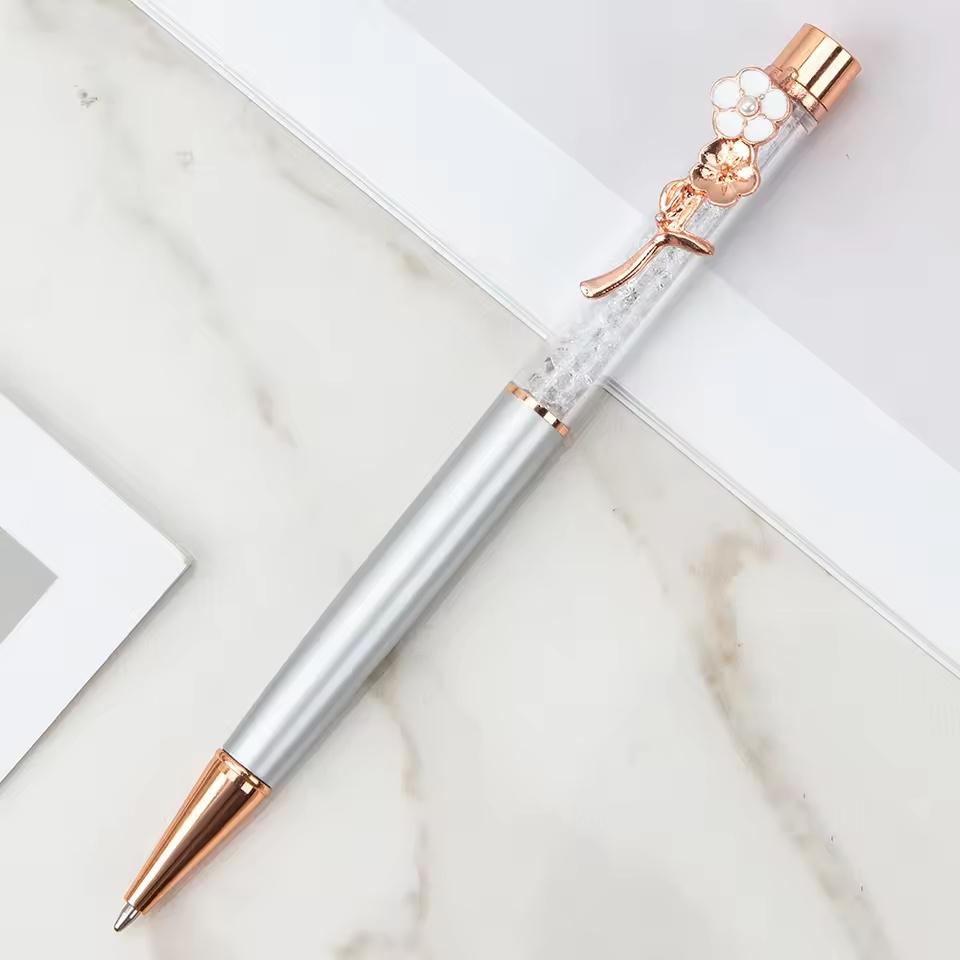 1 Stück Treibsand Öl Kugelschreiber Blume Metall Büro Schule Schreibwaren