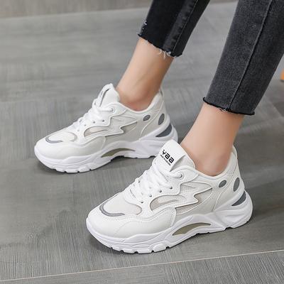 Scarpe sportive da studente con piattaforma traspiranti a rete primaverile, scarpe da papà, moda femminile, versatili, scarpe da corsa leggere casual