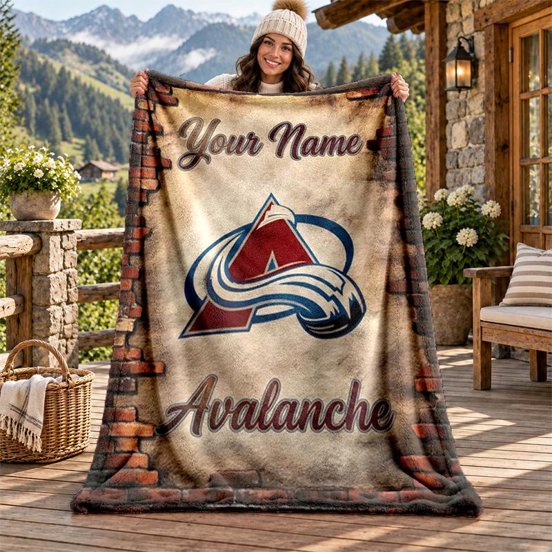 Colorado Avalanche Benutzerdefinierter Name Flanelldecke Personalisierte Weiche Warme Plüschdecke Personalisierte Geschenkidee für Familie Freunde
