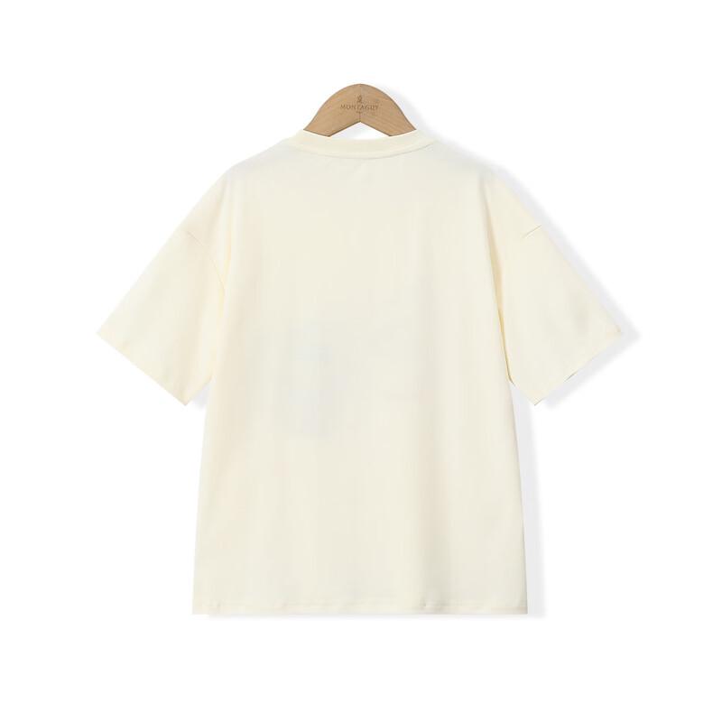 Montagut Girls' Summer Cotton Fruit Embroidery T-Shirt