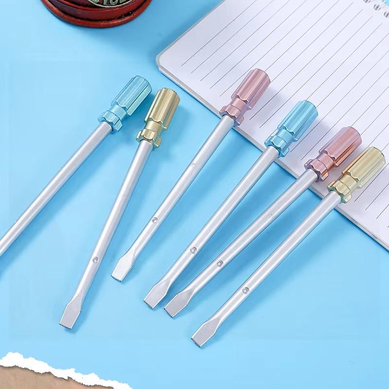2Pcs Wrench Hammer Simulation Screwdriver Neutral Pen Set Durable High-value Stationery Cute Creative Office Supplies