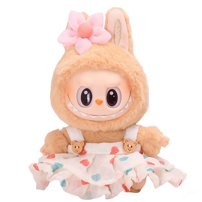 2dílná sada oblečení pro panenky Labubu, doplňky, stylová sada kawaii oblečení vhodná pro panenku Labubu o velikosti 15 cm a 17 cm