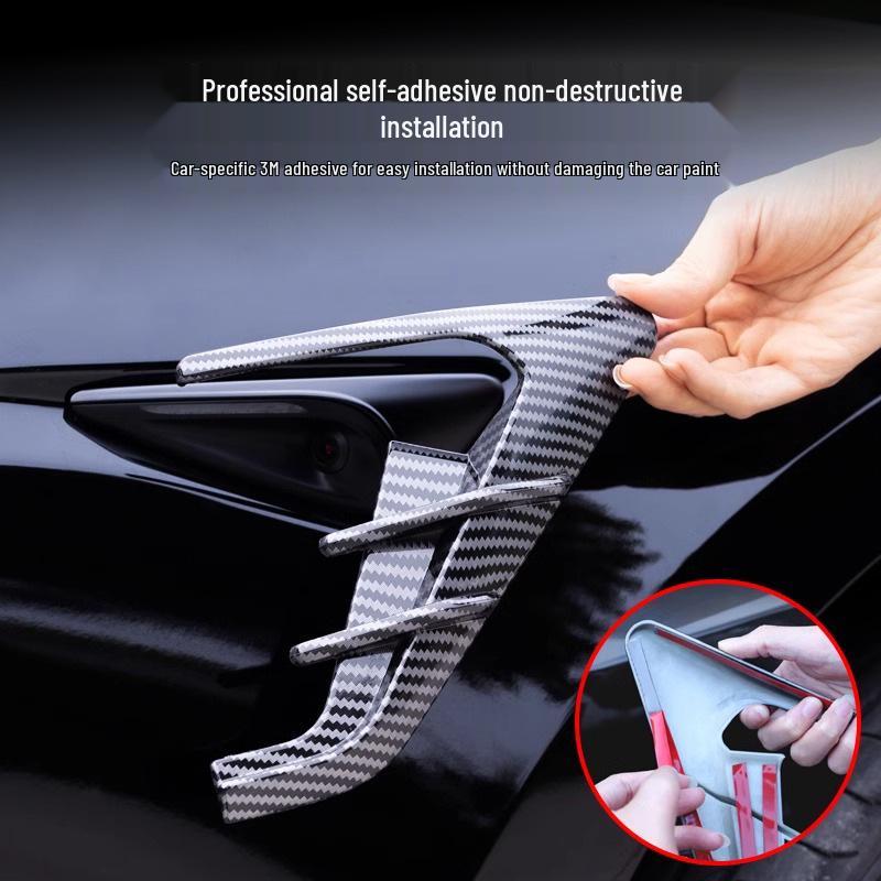Tesla Model 3/Y Fender Camera Carbon Fiber Sticker Cover