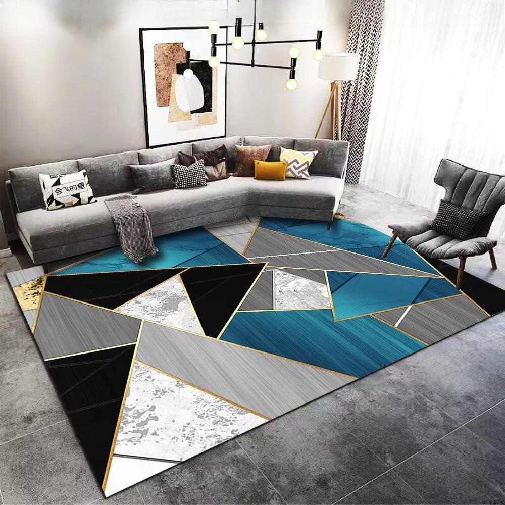 European Geometric Carpet for Living Room Modern Nordic Luxury Decoration Home Rugs for Bedroom Non-slip Easy Cleaning Floor Mat