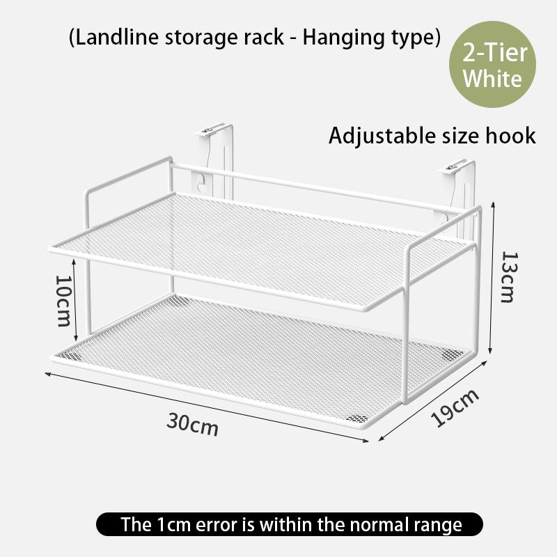 Office storage shelf Telephone storage shelf Workstation partition hanging storage shelf Multi-layer metal router shelf белый