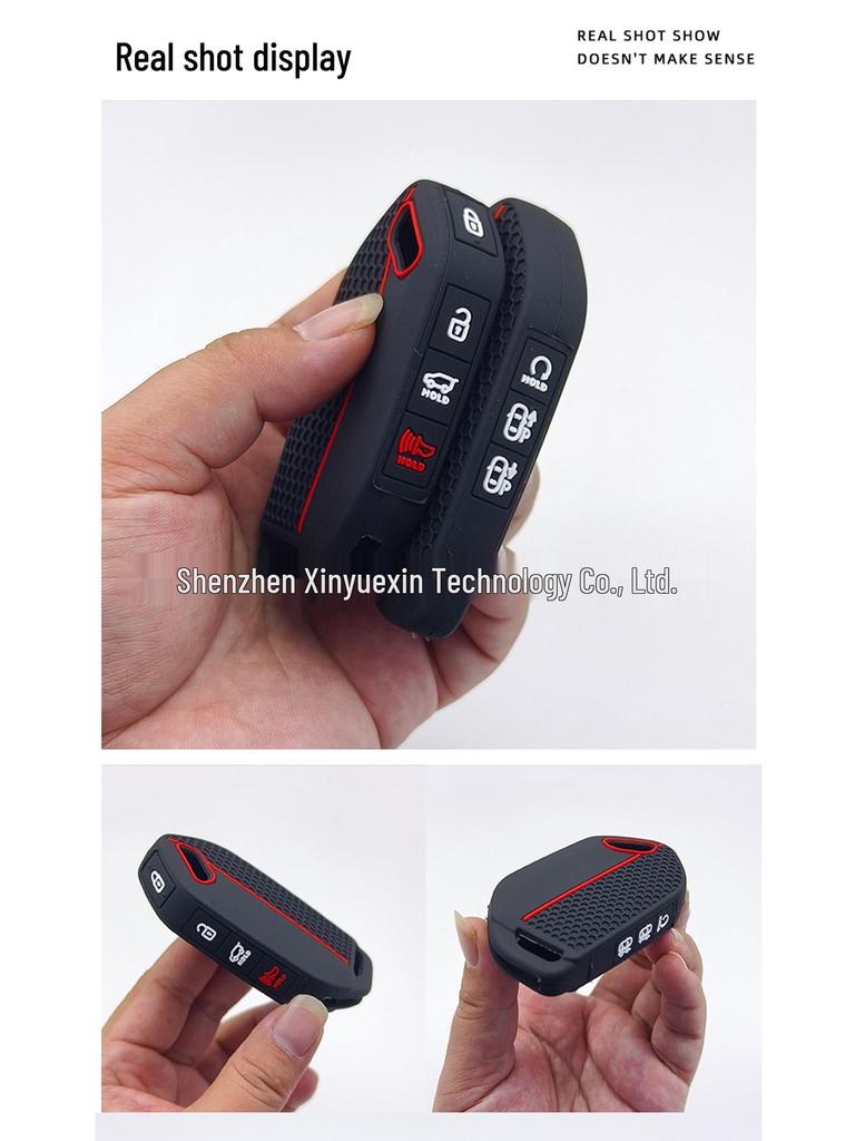 Silicone Protective Case with Honeycomb Pattern for 23-26 Kia K5 Telluride 7-Button Remote Control Key