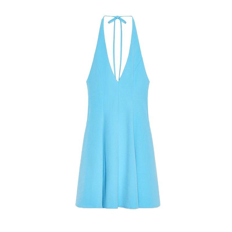 Summer New Women clothes Bow Design Wave-Style Wide Hanging Collar Short Dress 4661379