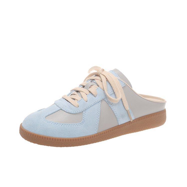 Baotou Half Slippers Women's Outer Wear 2025 Summer New Versatile Retro Moral Training Shoes Platform Without Heel One Pedal Lazy