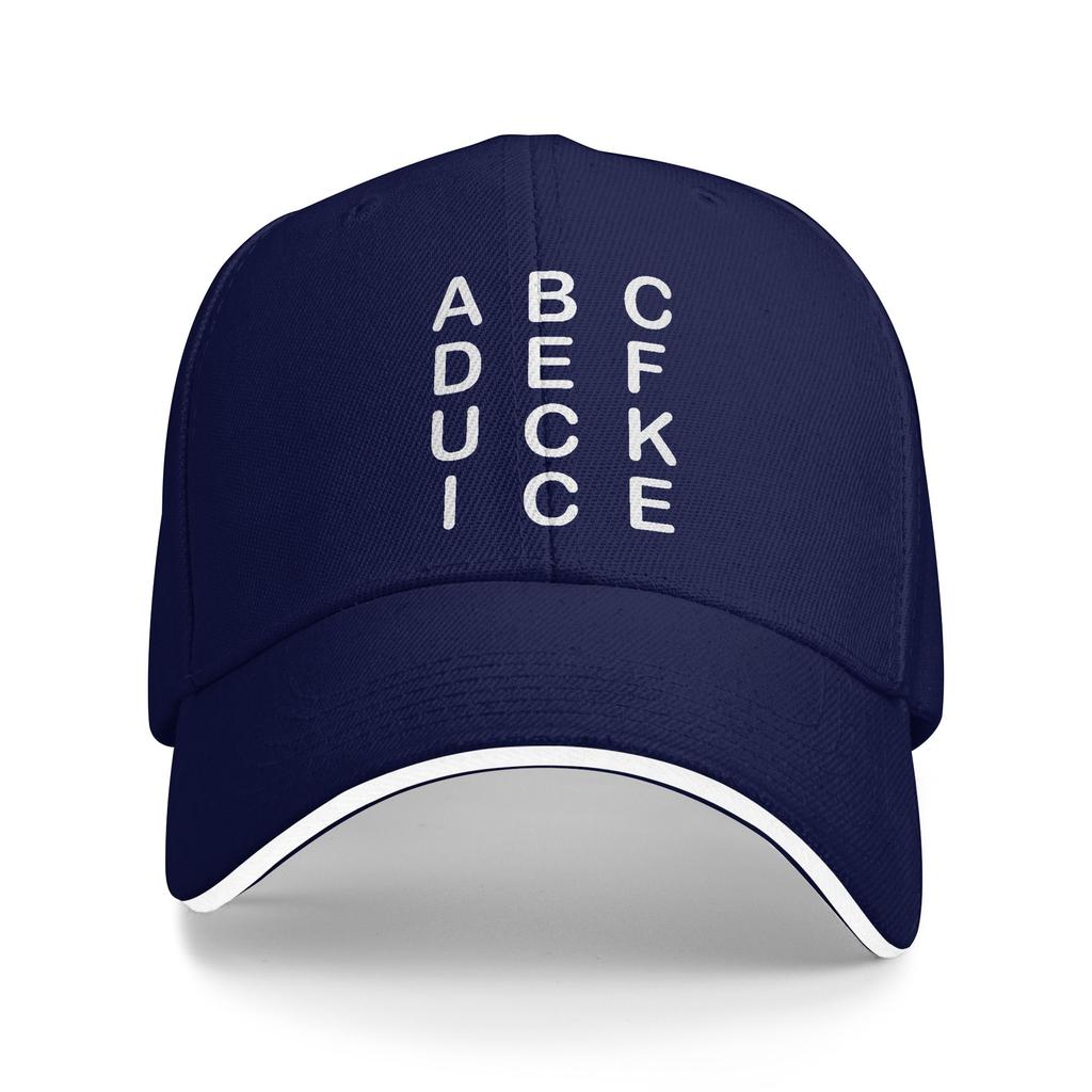 Abcdefuckice Funny Ice Baseball Cap  Hiking Fishing SunProof Trucker Hat Female Male Fashion Print Baseball Caps