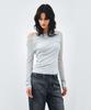 MONGDOL [Set] One-Shoulder Draping Layered T-Shirt Sky Blue Mdts088Skyblue