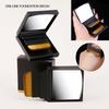 Ultra-Thin Compact Foundation Brush With Mirror Box 2Pcs Flat-Head Makeup Brush No Trace Professional Makeup Artist Beauty Tools