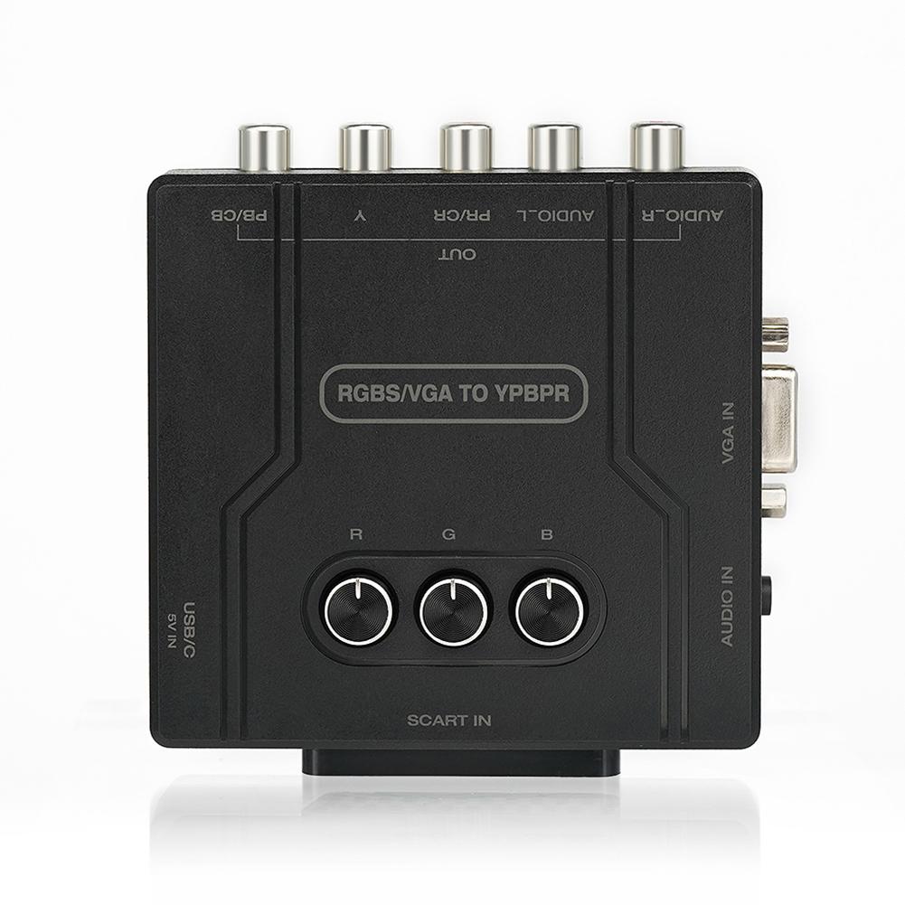 RGBS VGA SCART NA YPBPR Převodník Video Adaptér RGBS VGA SCART NA YPBPR Transkodér Převodník Barva Jas Nastavitelný