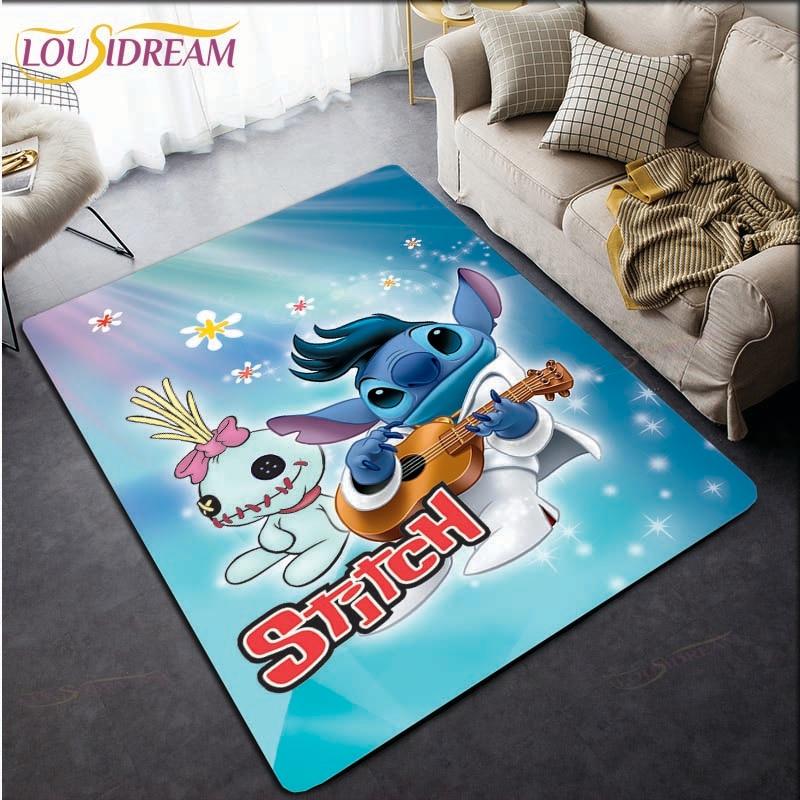 Anime Stitch 3D-Druck Teppich für Küche Fußmatte Schlafzimmer Teppiche für Wohnzimmer Waschküche Badezimmer Rutschfeste Bodenmatte