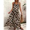 Casual Maxi Jurk met Luipaardprint, Bandjes en Mouwloos voor Dames