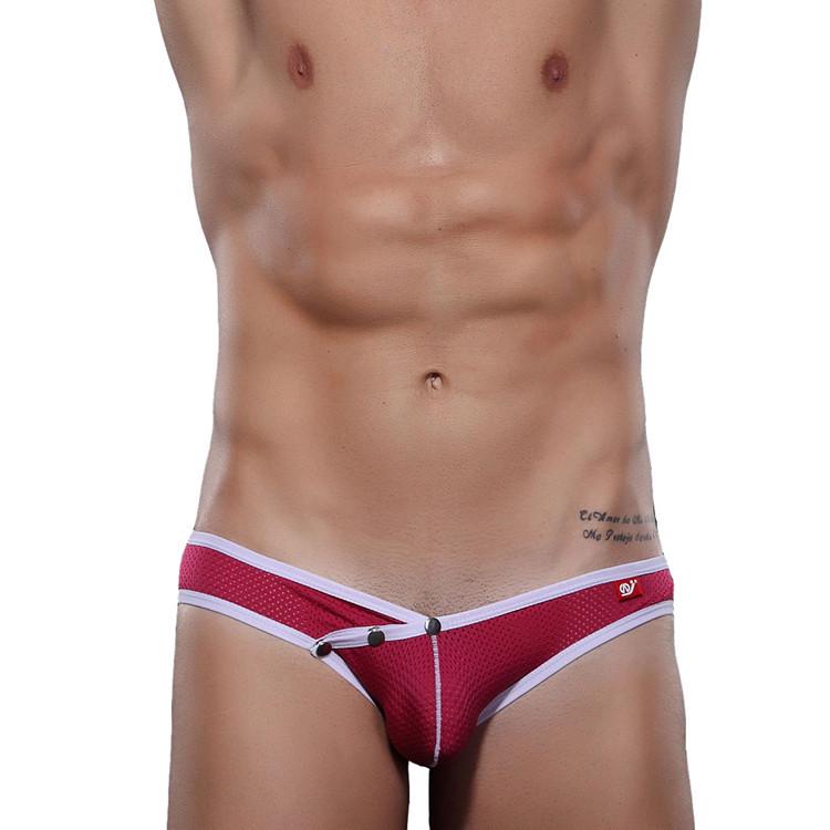 Breathable Mesh Low-Waist Detachable Men's Bikini Briefs - Sexy Fashionable Design