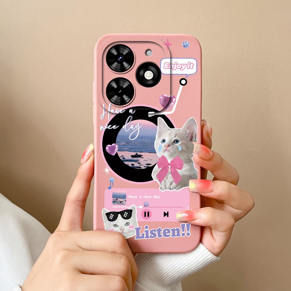For Tecno Spark Go 2024 Casing Fashion Coconut Tree Liquid Silicone Soft TPU Shockproof Phone Cover For TecnoSpark Go 2024 Funda