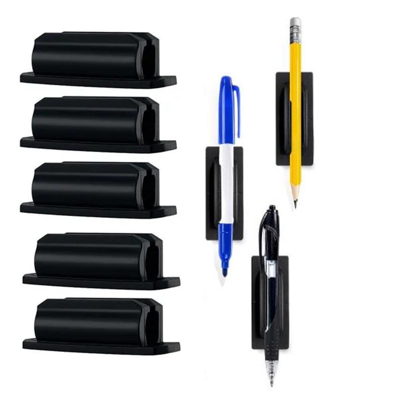 Silicone Pen Holder Desktop Marker Pen Ballpoint Pen Pencil Storage Clip Anti-lost Anti-fall Self-Adhesive Pen Holder Organizer