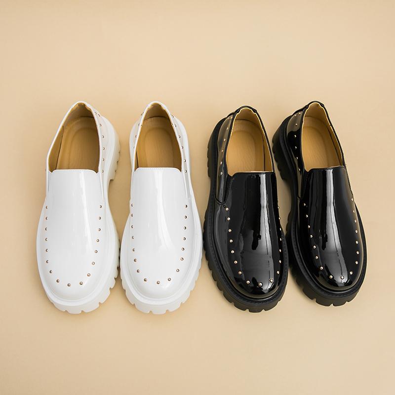 Advanced Willow Ding Decoration Korean Style Handmade Production Comfortable Men's Casual  Thick Soled Round Toe Loafer