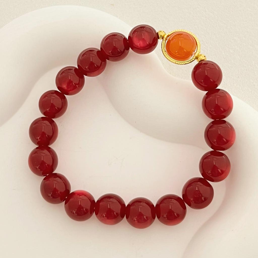 Women Bracelet Handmade 10mm Round Resin Stone Bangles DIY Beaded Charms