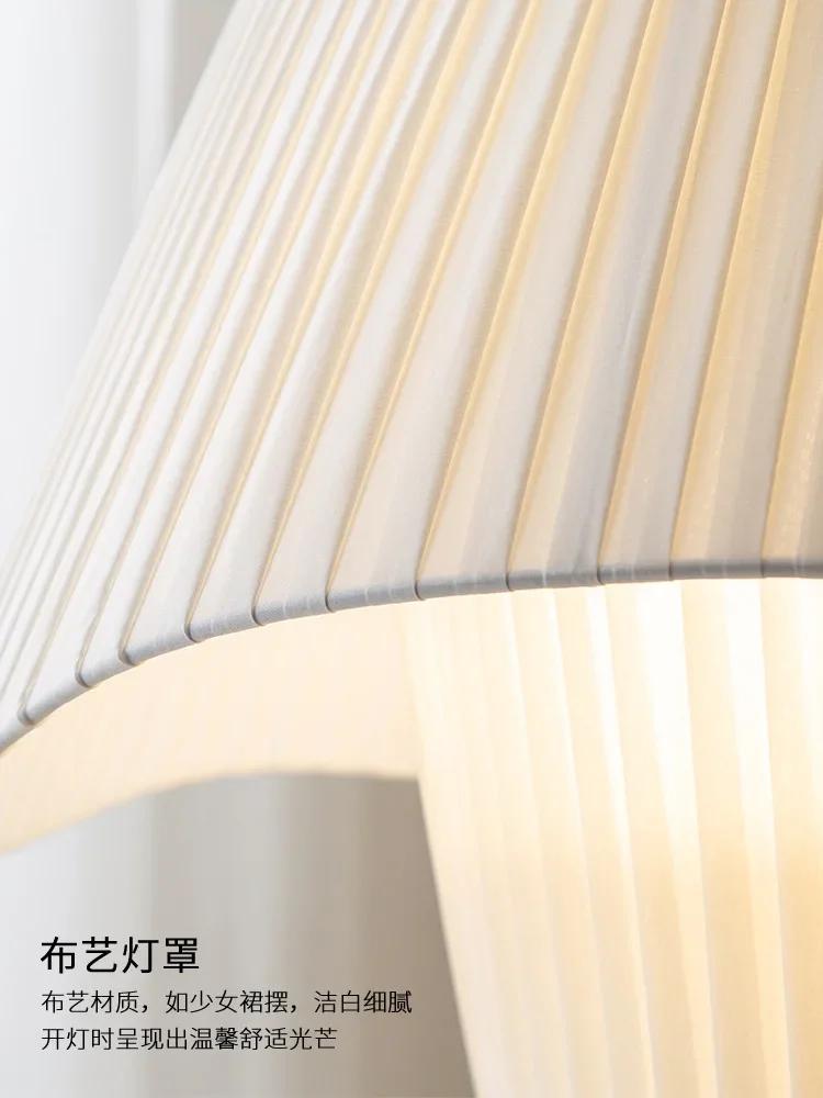 Fabric LED Pendant Light for Bedroom Home Decor Lamp Nordic Designer Hanging Lighting Suspension Decoration Chandelier Fixture