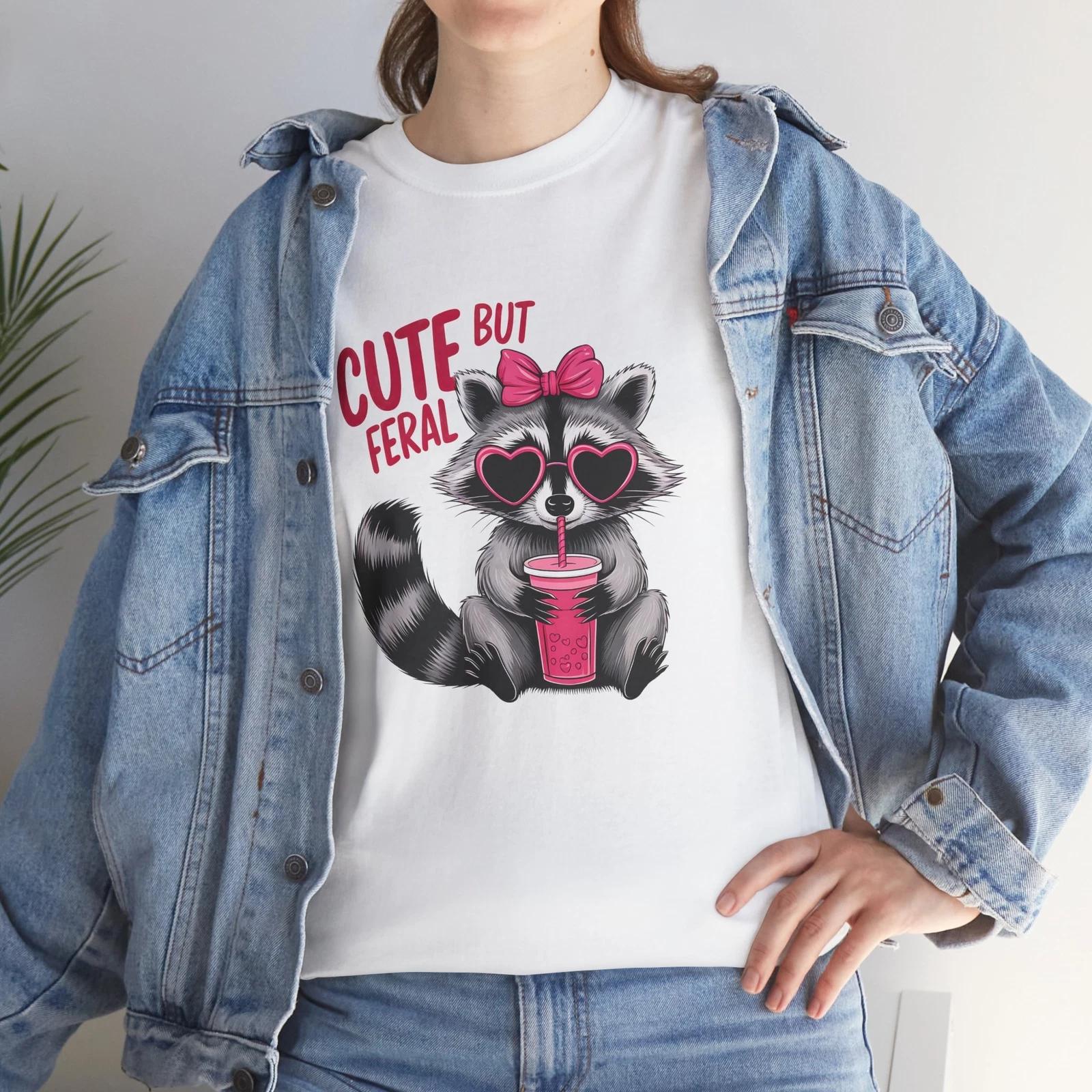 

Cute But Feral Funniest Graphic T-Shirt - A Must-Have for Every Humor Enthusiast 4XL