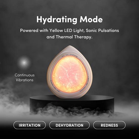 ARIA Jade Stone LED Facial Device with Yellow, Blue  Red Light Therapy for Face Smart Rechargeable Skincare Tool for Moisturizer, Serum  Face Masks