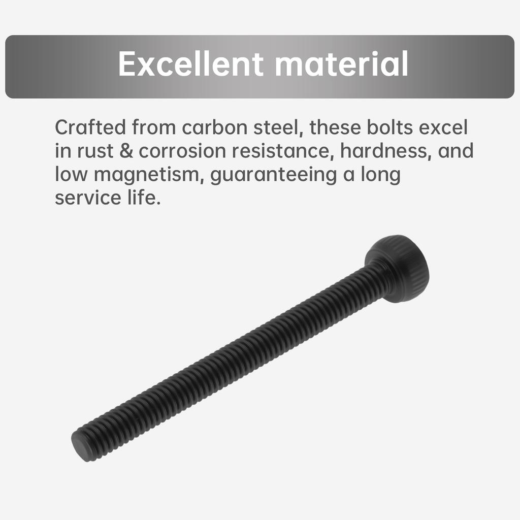 100pcs Black Carbon Steel M3x30mm Hex Socket Cap Screws Cup Head Bolts with Hex Wrench