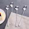 Stainless Steel Spoon Long Handle Coffee Spoon Ice Cream Stirring Spoon Meal Tableware Spoon Household Dinner Spoon Fruit Fork
