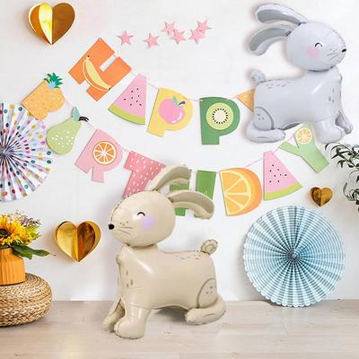 Rabbit Balloon Lovely Cartoon Animal Inflatable Toy 4D 4D Standing Rabbit Balloon Easter Bunny Aluminum Foil Balloon Party Decor