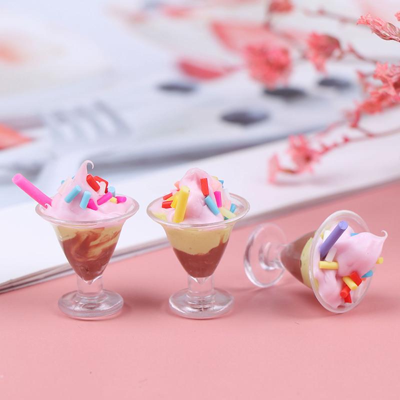 1//12 Dollhouse Miniature Food Mini Resin Ice Cream Cups Drinks Model SU