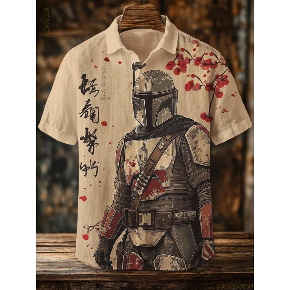 Herren Kurzarmhemd mit Schwarz-Katzen- und Blau-Drachen-Print, Geeignet für Strandurlaube, Partys und Bequemes Tragen.