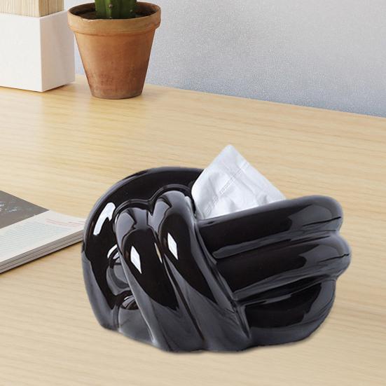 Taschentuchbox Keramik mit künstlerischer Knotenform Moderner Stil Taschentuchhalter Dekoration für Zuhause Taschentuch
