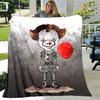 1pc Blanket Pennywise the Dancing Clown Print Design, Lightweight Blanket for Sofa, Bed- Soft &Warm, Gift for All Seasons Like Christmas, Halloween