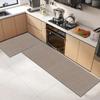 Linen Kitchen Mat Non-slip  Floor Mat for Kitchen Rugs Indoor Long  Strip Caret  Solid Color Entrance Doormat