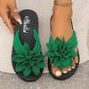Women's, Flower Flat Slippers, Flip Flops, Flip Flops, Women's, Outerwear, Beach, Flat Slippers