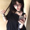Y2K  Anime Crying Dripping Tears Glasses Unisex Black Eyeglass Frame Retro Kawaii  Halloween Cosplay Accessories