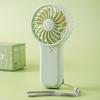 Handventilator mit starkem Luftstrom - Batteriebetriebener, taschengroßer Reise-Kühl-Handventilator in Grün für den Außen- und Büroeinsatz