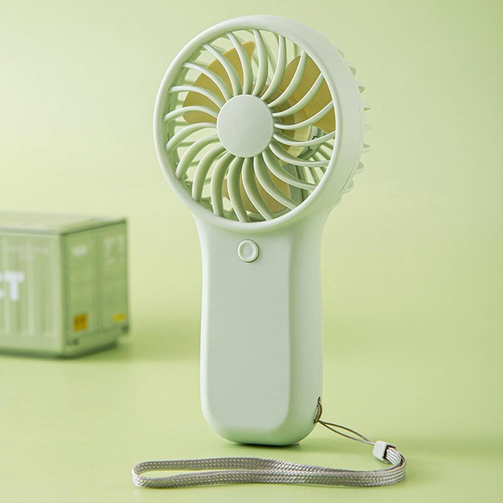 Handventilator mit starkem Luftstrom - Batteriebetriebener, taschengroßer Reise-Kühl-Handventilator in Grün für den Außen- und Büroeinsatz