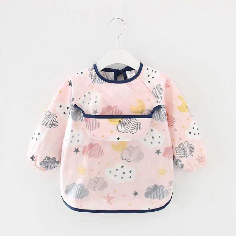 Cartoon Animal Waterproof Baby Apron for Infant Long Sleeve Children Feeding Scarf Apron Smock Bandana Bibs Burp Cloth