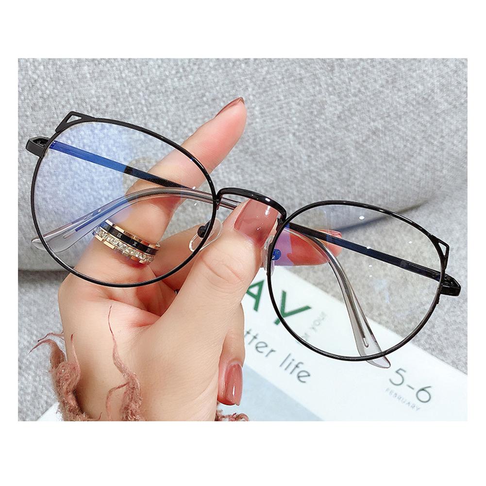 Cute Anti Blue Light Glasses Metal Glasses Frame Flat Glasses Fashion Comfortable Transparent Glasses For Women