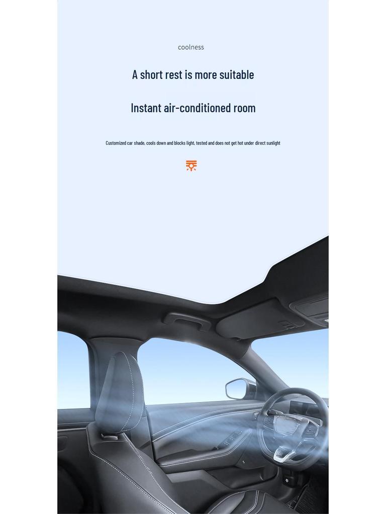 2021 Ford Mustang Mach-E Sunroof Sunshade: Ice Crystal Heat Insulation, UV Protection, Privacy, Opaque