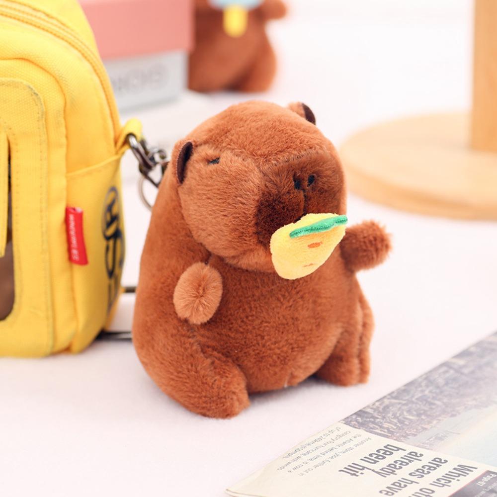 Ice Cream Capybara Plush Pendant Strawberry Capybara Plushie Doll  Christmas Gift