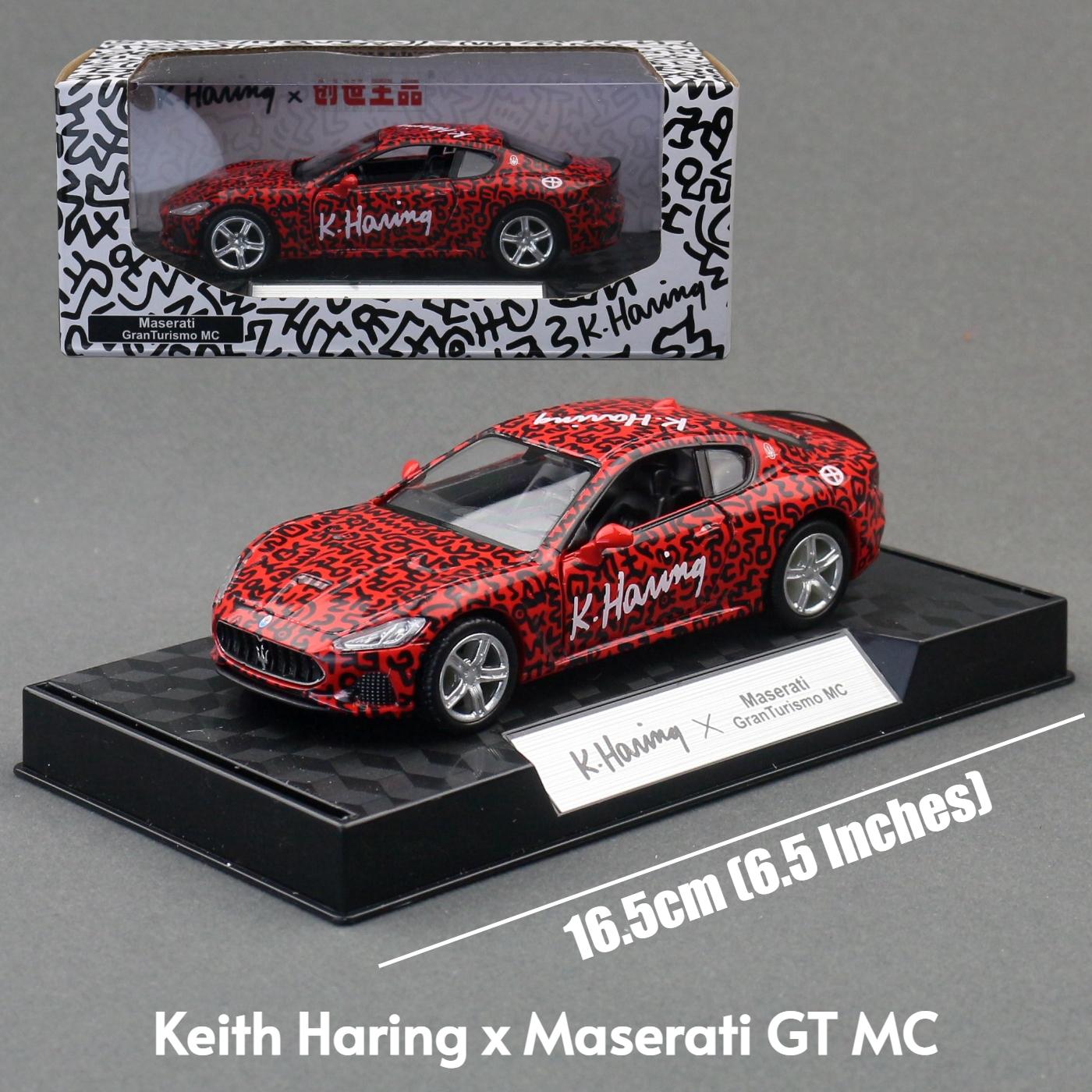 Rmz City X Keith Haring 1/36 Speelgoedauto Model Volkswagen Toyota Bentley Maserati Diecast Metaal Miniatuur Collectie Cadeau Kinderen