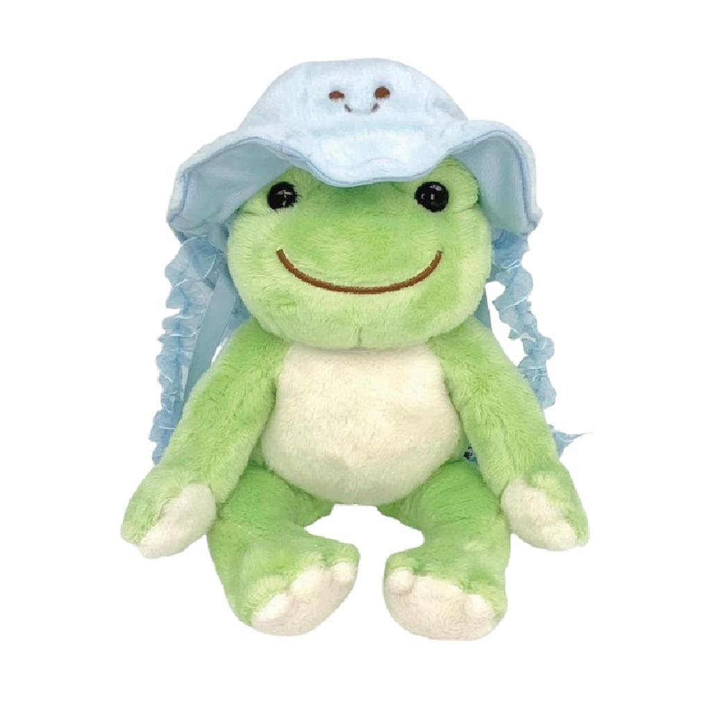 Pickles the Friends of the Jellyfish H14 x W20 x D3cm [Nakajima Corporation] Frog, Sea, Hat, Blue, 206596-25,