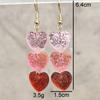 1 Pair Of Heart-Shaped Sweet Pendant Earrings, Valentine'S Day Style Simple And Cute Temperament Ear Accessories