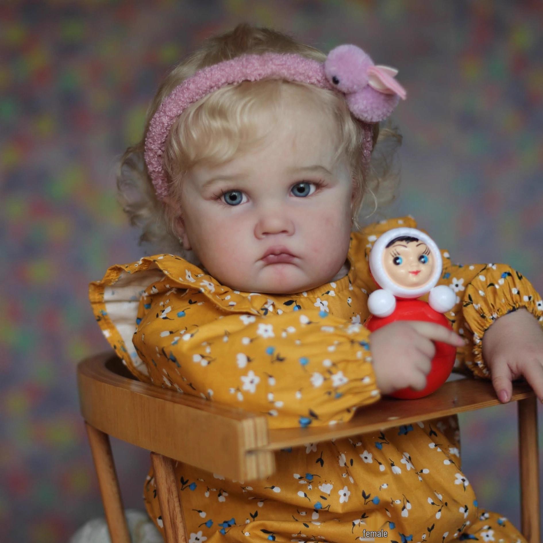 NPK 24-Inch Charlotte Floral Dress Reborn Baby Doll 60cm cloth body